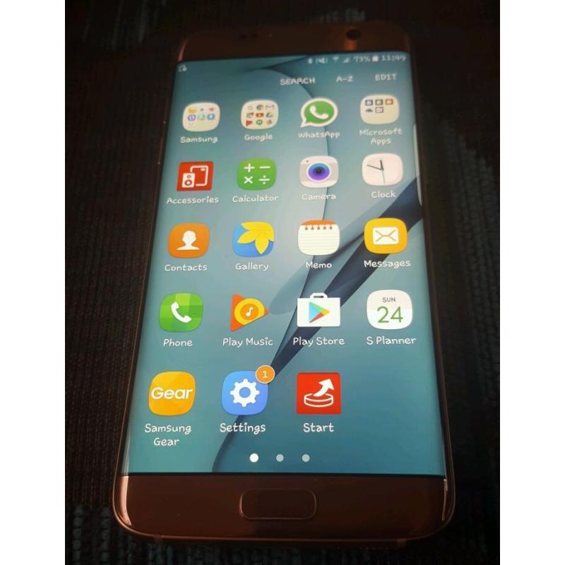 Samsung Galaxy S7 edge. 32gb. Rose pink. As new!!