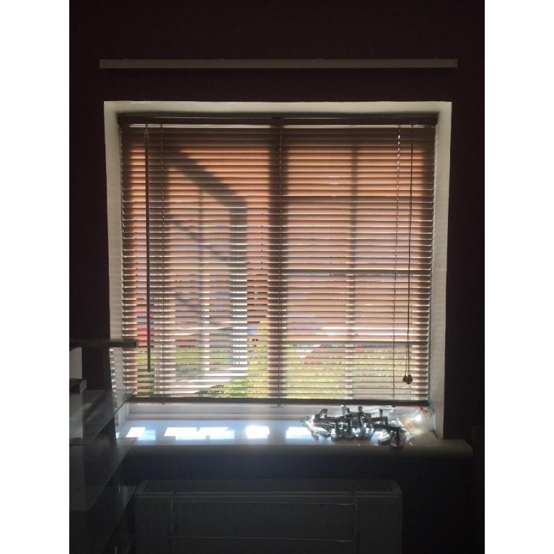 Brown wooden blinds