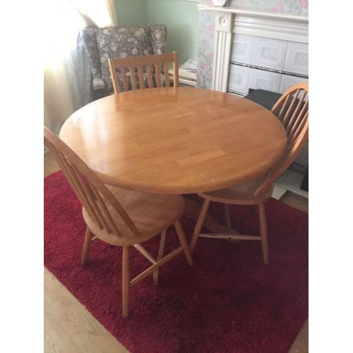 Solid pine farmhouse table and chairs