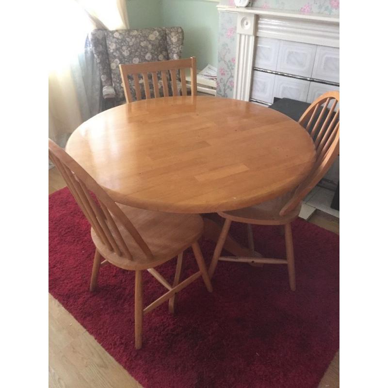 Solid pine farmhouse table and chairs