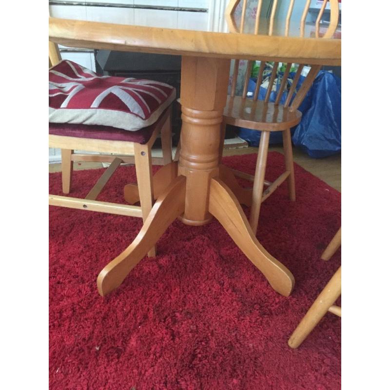 Solid pine farmhouse table and chairs