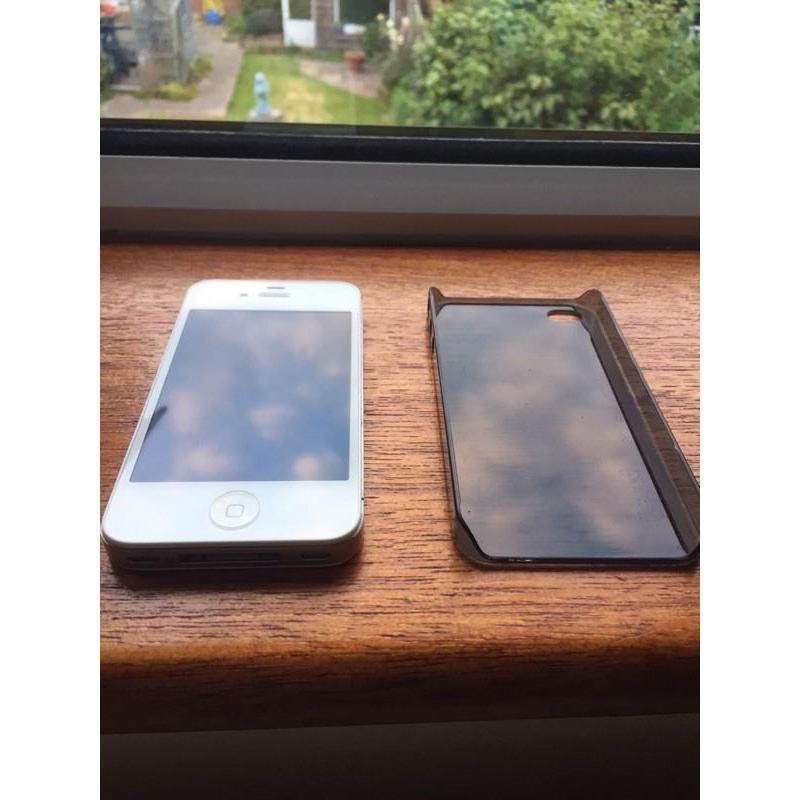 iPhone 4S 16GB White. Locked on EE but in perfect working order with no scratches! Comes with case