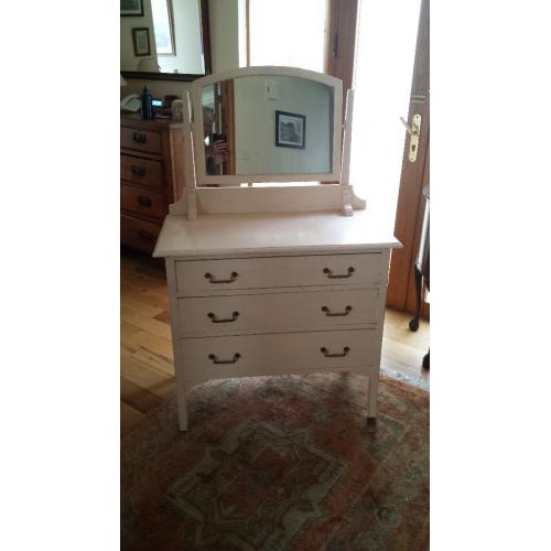 Wooden 3 Dwr Dressing Table with tilting mirror H 138cm W 91cm D 48 cm