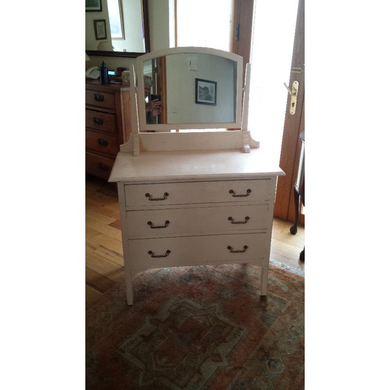 Wooden 3 Dwr Dressing Table with tilting mirror H 138cm W 91cm D 48 cm