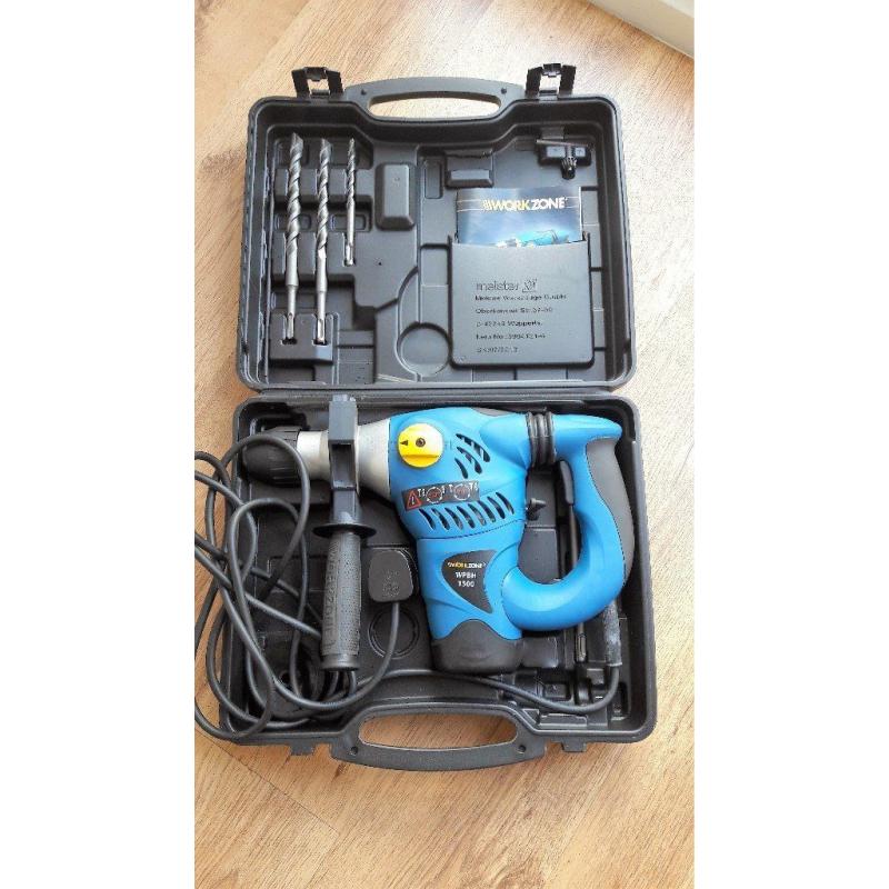 SDS 1500W Rotary Hammer Drill drill bits and chisels included. (New condition)