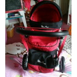 Toy pram and highchair