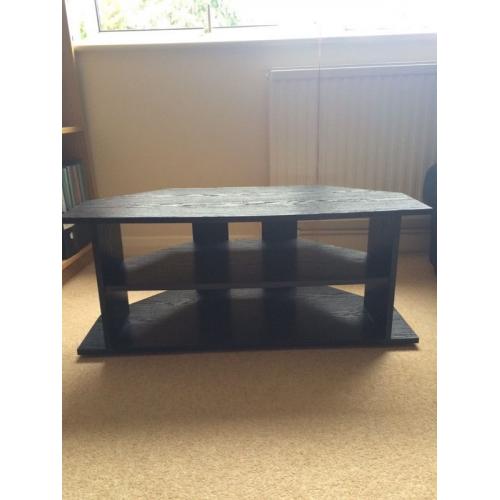 Black Wood Effect TV Bench