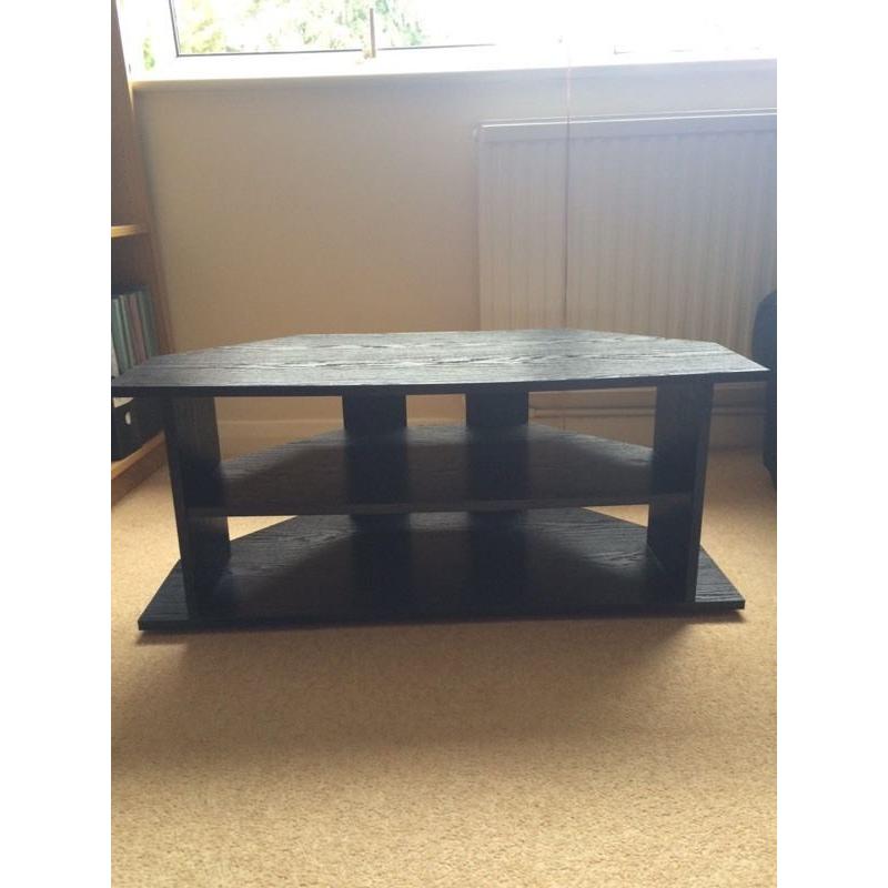 Black Wood Effect TV Bench