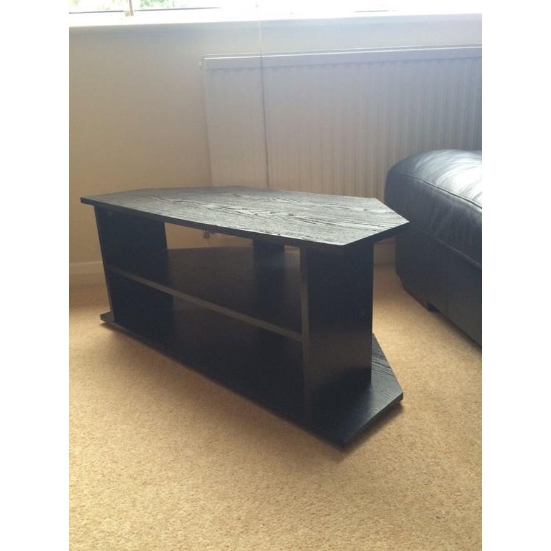 Black Wood Effect TV Bench