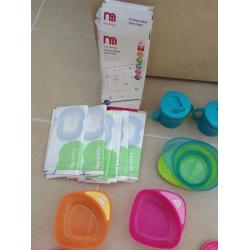 Bundle of baby weaning items inc bowls, pots, cups, cutlery