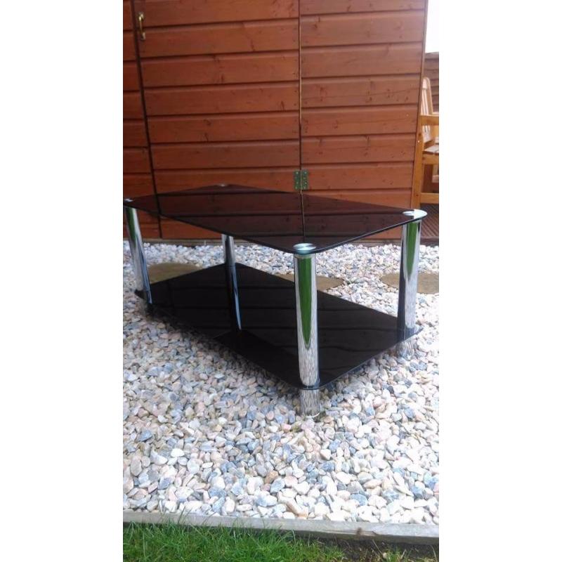 Glass & Chrome TV stand / table / side unit