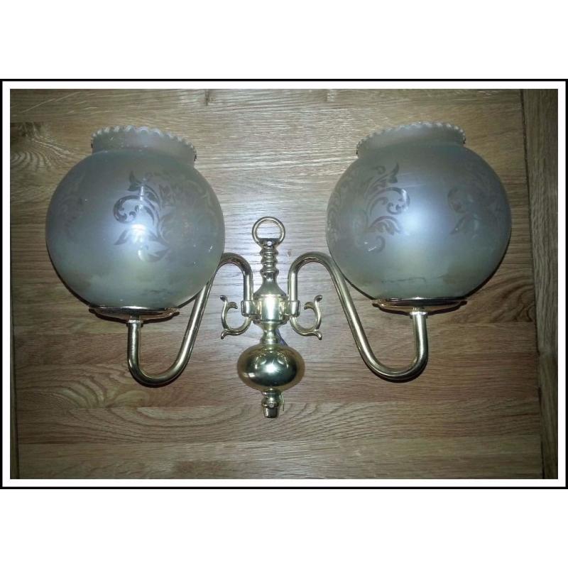 Central Fitting and Wall Lights in Brass