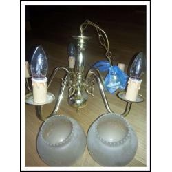 Central Fitting and Wall Lights in Brass