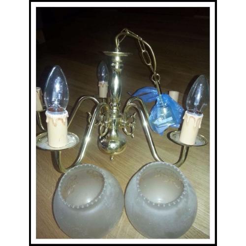 Central Fitting and Wall Lights in Brass