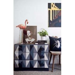 Colourful gemoteric quirky refurbished chest of drawers