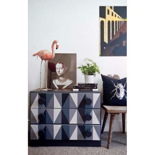 Colourful gemoteric quirky refurbished chest of drawers