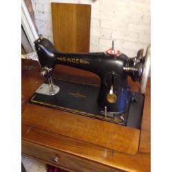Original Singer sewing machine in the original table