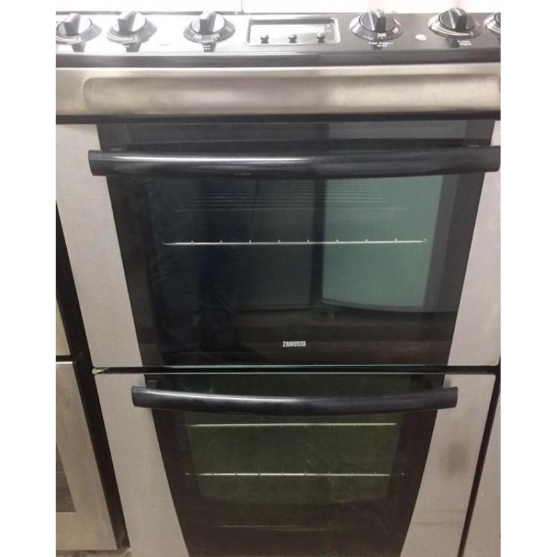 //(%)\ ZANUSSI DUAL FUEL STAINLESS STEEL COOKER INCLUDES 6 MONTHS GUARANTEE