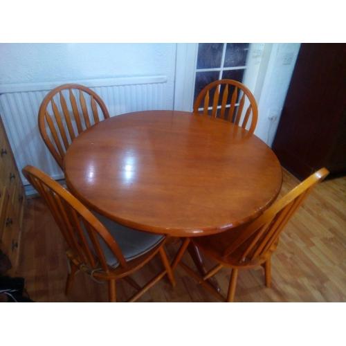 Dining table and four chairs