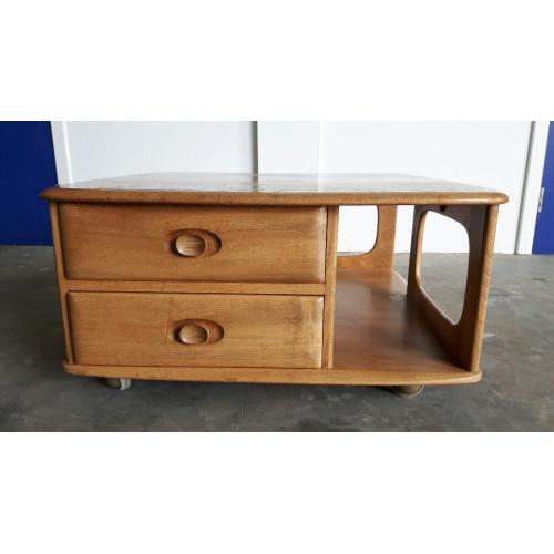 ERCOL PANDORA COFFEE TABLE ELM BLONDE GOLDEN DAWN RETRO VINTAGE DELIVERY AVAILABLE
