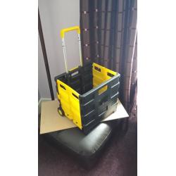 Folding Sack Barrow / Storage Box Wheels Crate Foldable