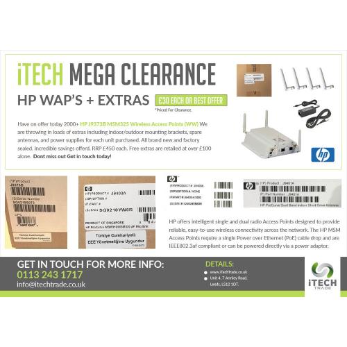 HP ProCurve WAPS + Extras - HUGE CLEARANCE!