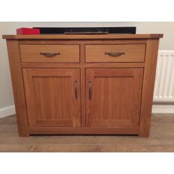 Solid Light Oak small Sideboard & matching nest of tables