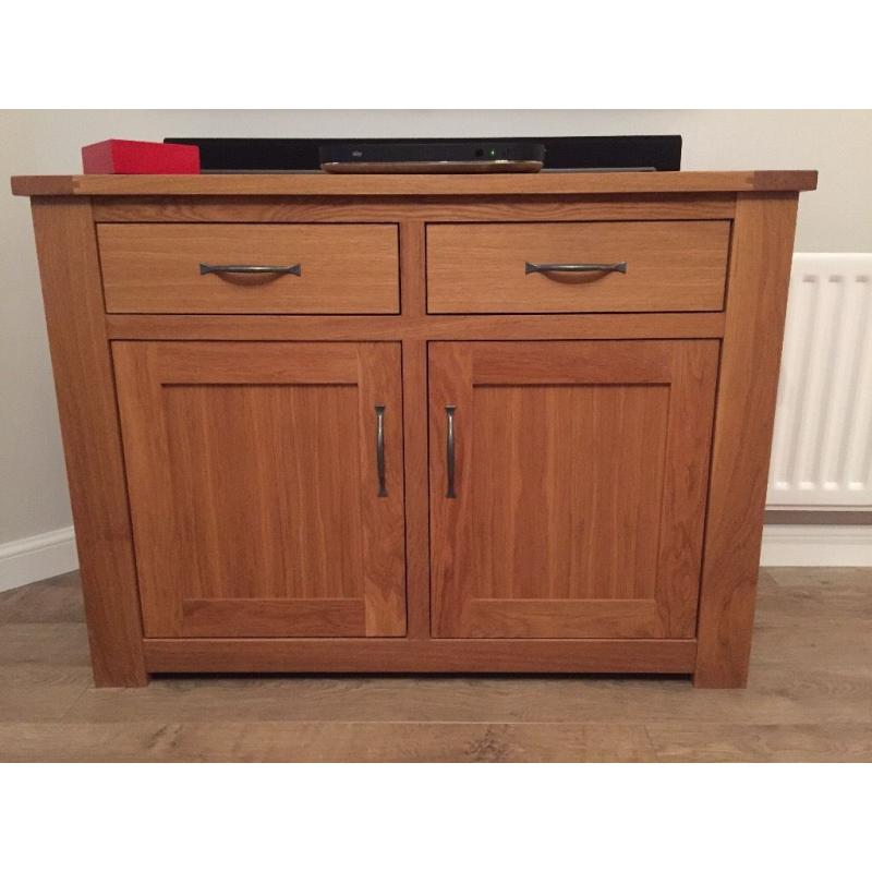 Solid Light Oak small Sideboard & matching nest of tables
