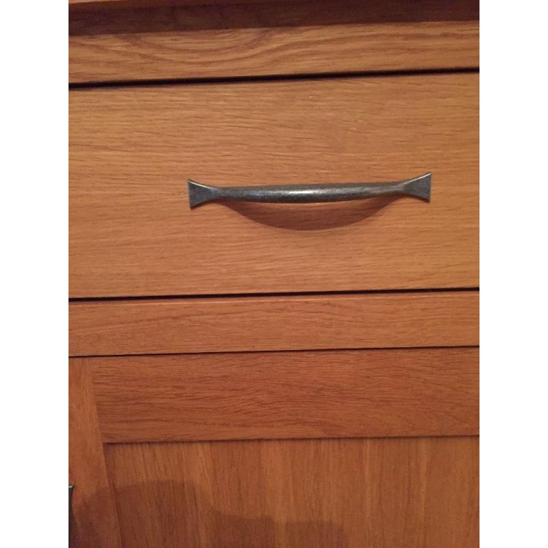 Solid Light Oak small Sideboard & matching nest of tables