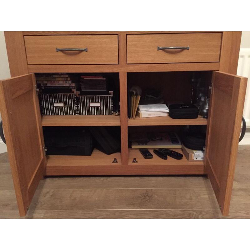 Solid Light Oak small Sideboard & matching nest of tables