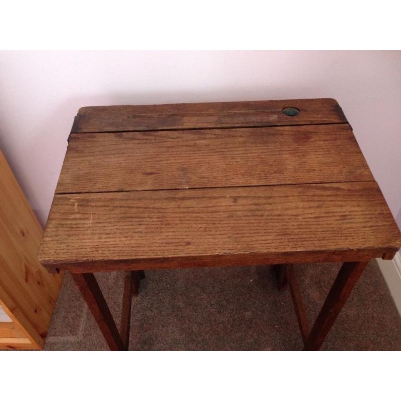 Antique wooden school desk