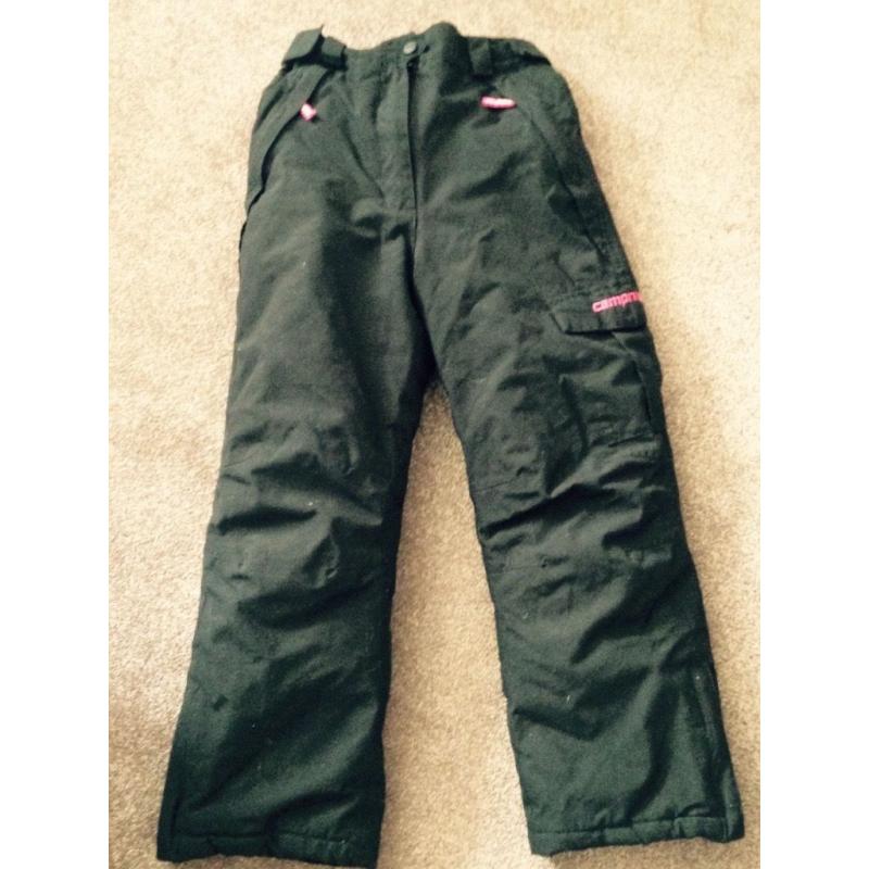 3 pairs child ski pants and 1 pair salopettes