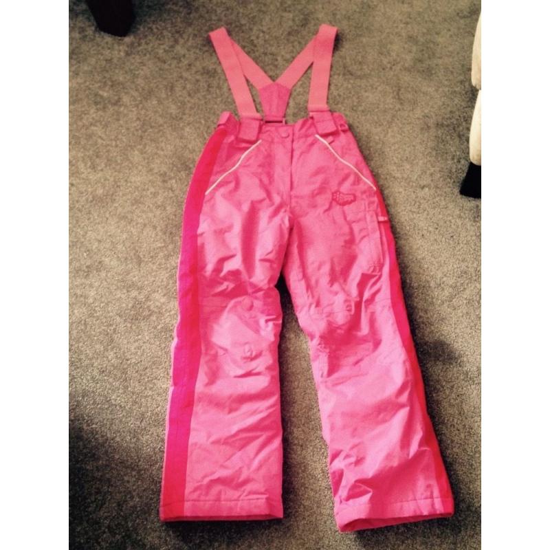 3 pairs child ski pants and 1 pair salopettes