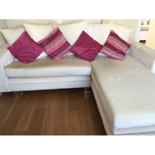 White fabric sofa