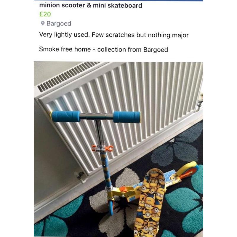 Smart trike / scramble bug / minion scooter / skateboard / baby toys & more