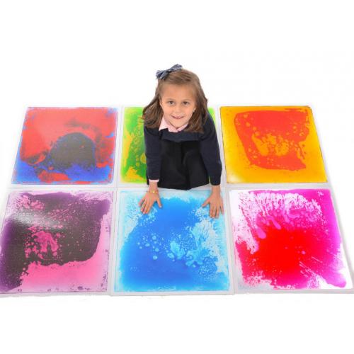 Liquid Floor Tiles Pack of 6 Special Needs Educational Toys Sensory Item 50x50cm