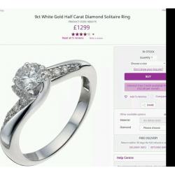 White gold diamond engagement ring