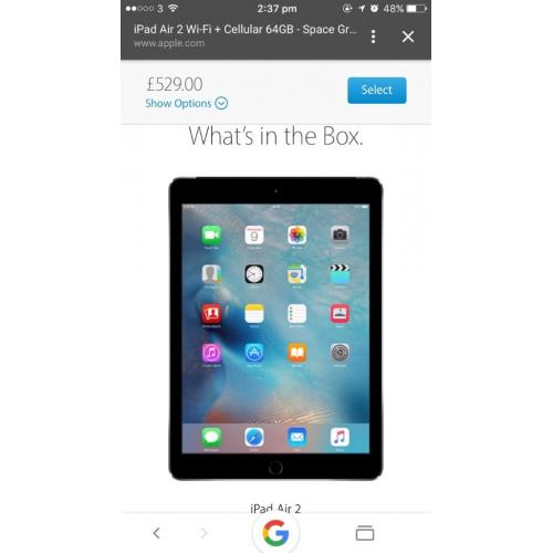 Brand New iPad Air 2 64GB WiFi + 4G (unopened)