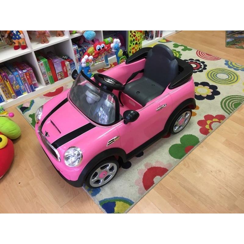 Pink Mini Cooper ride on