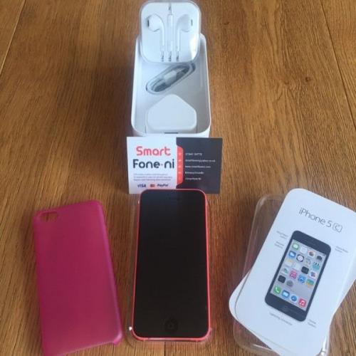 Pink 16GB iPhone 5C. 3 month warranty.EE/BT-Mobile/Orange/Virgin/T-Mobile.Card payment,Delivery avbl