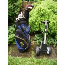 Superb Set of Golf Clubs and Golf Trolley. . .