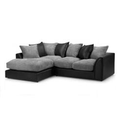 **SUPER COMFY**BYRON JUMBO CORD FABRIC CORNER SOFA - BRAND NEW - 2 COLOURS - EXPRESS DELIVERY