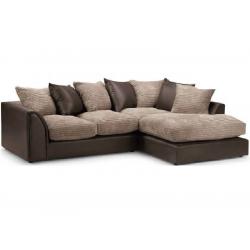 **SUPER COMFY**BYRON JUMBO CORD FABRIC CORNER SOFA - BRAND NEW - 2 COLOURS - EXPRESS DELIVERY