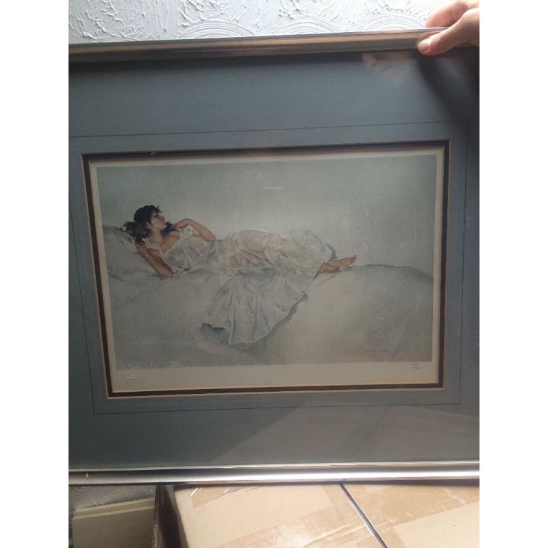 Sir William Russel Flint white ladylimited edition with seal.