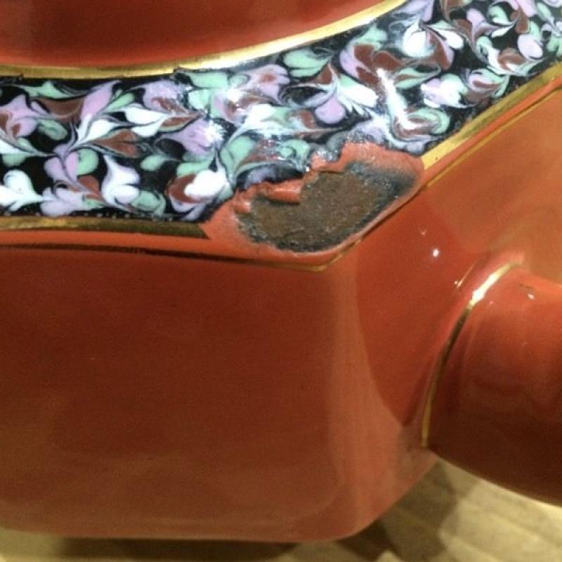Vintage (1940S) Stylish Enamelled (2 Pint) Teapot