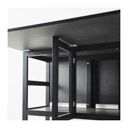 Black space saving drop leaf 4 seater dining table + 2 folding chairs