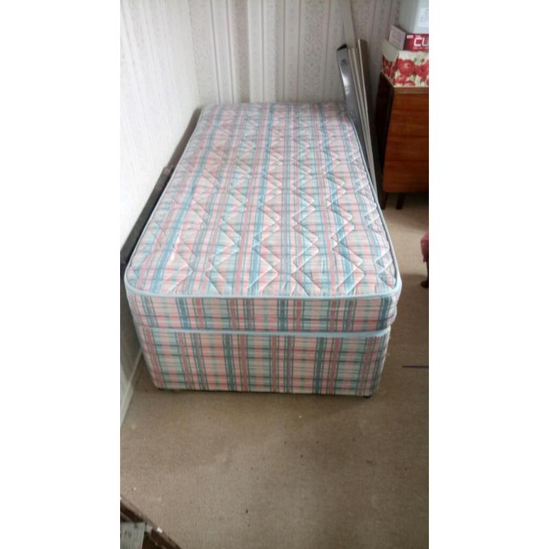 Single bed and mattress