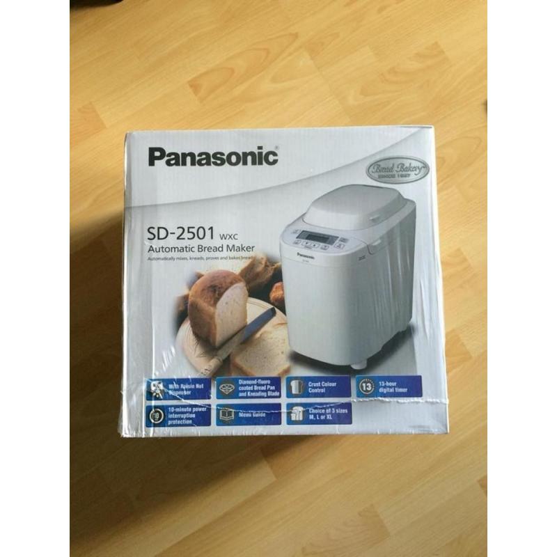 Panasonic Automatic White Breadmaker SD-2501 WXC 550W New Sealed Break Maker + Gulten Free Mode