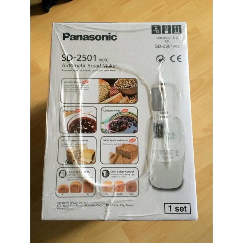 Panasonic Automatic White Breadmaker SD-2501 WXC 550W New Sealed Break Maker + Gulten Free Mode
