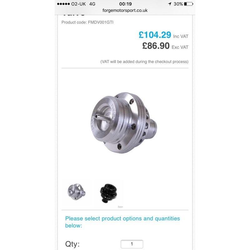 Forge Single Piston Dump Valve.. (Turbo/Petrol/Blowoff Valve)